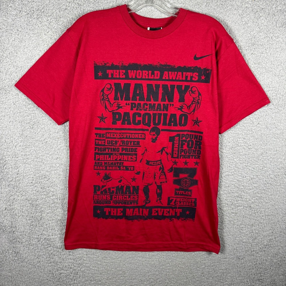 NWT Nike Manny Pacquiao Pacman Boxing Graphic T-Shirt Red Large Phillipines